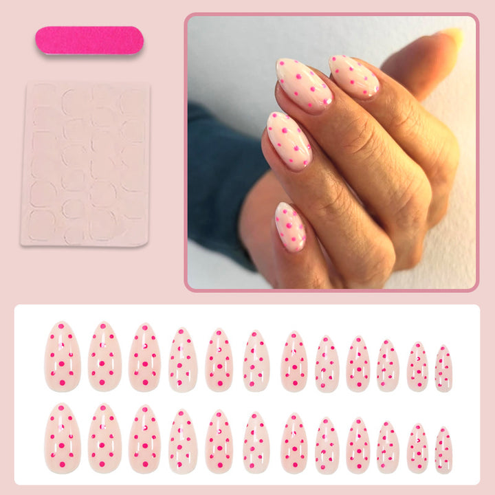Artificial nail set with playful dots and elegant design Stornfield