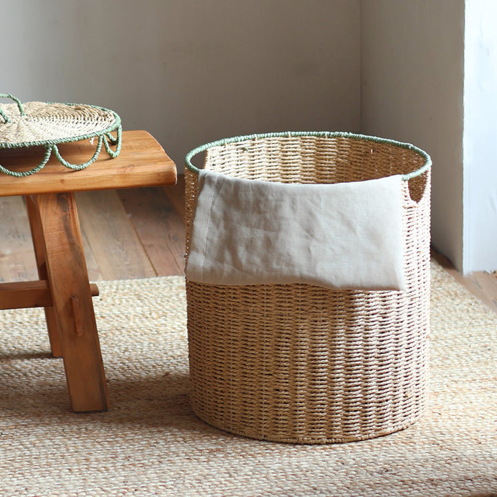 Handmade storage basket with lid Stornfield