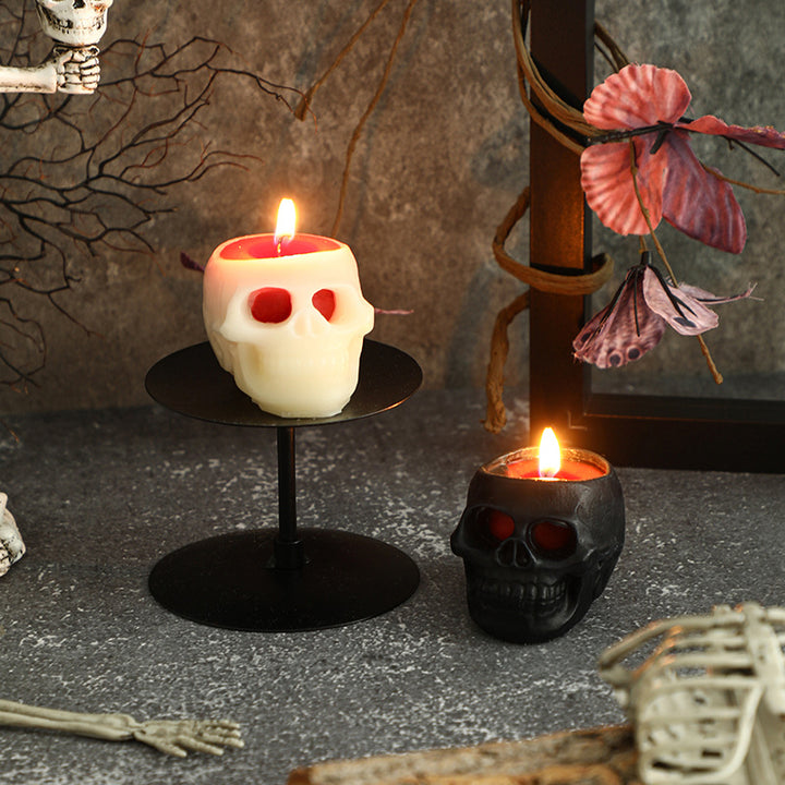 Hand-Poured Skull Votive Candles for Seasonal Tabletop Ambience