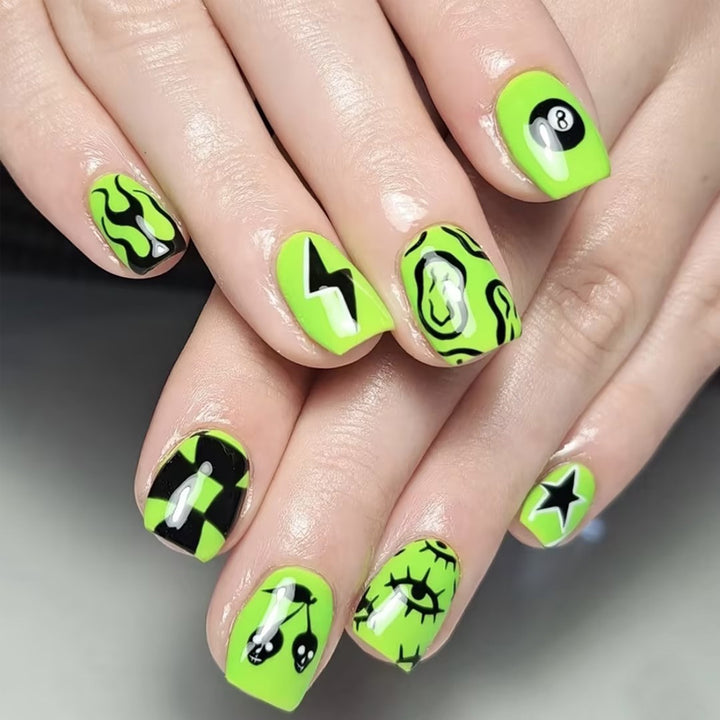 Artistic Graphic Press-On Nails Stornfield