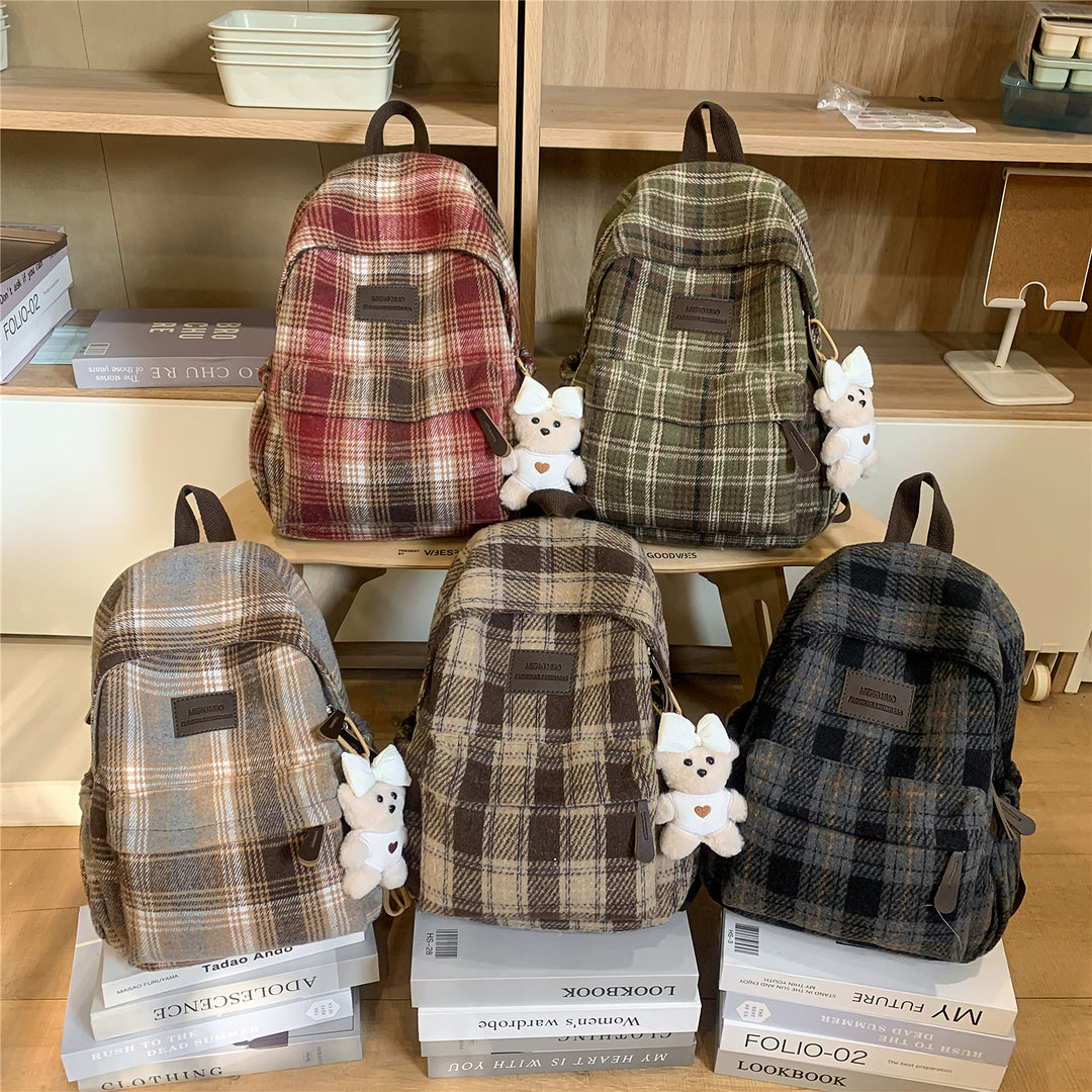 Cozy Plaid Backpack Stornfield