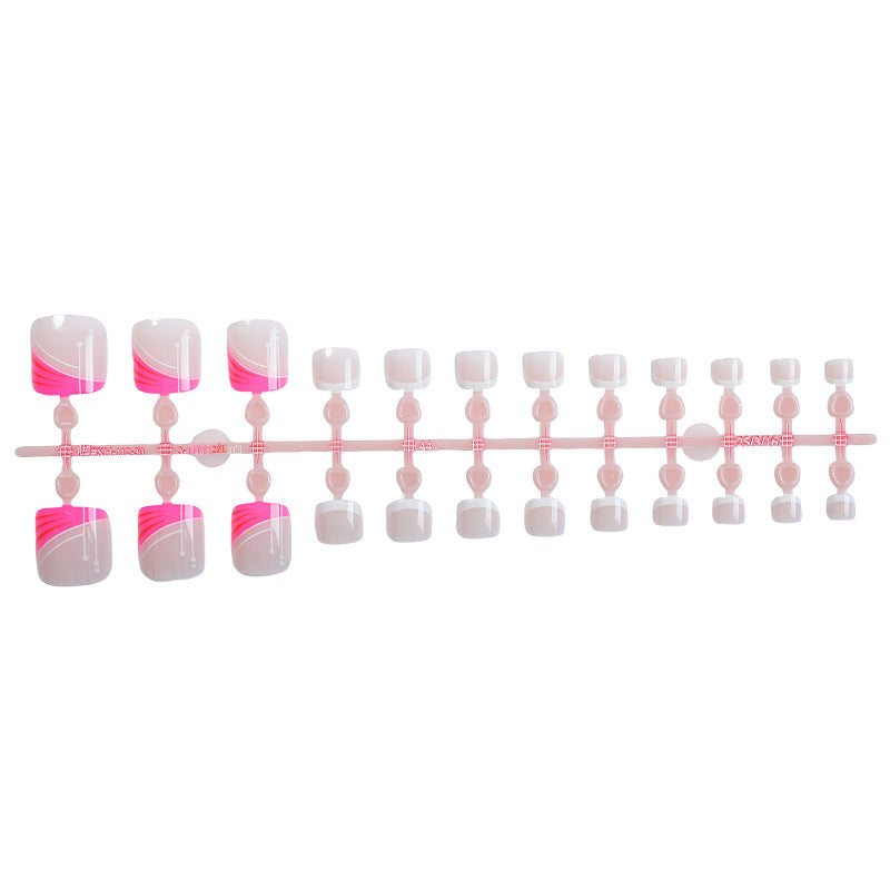 Decorative Press-On Nail Set with Abstract Design Elements Stornfield