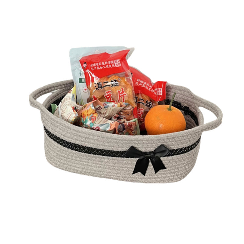 Women's decorative storage basket with bow accent Stornfield