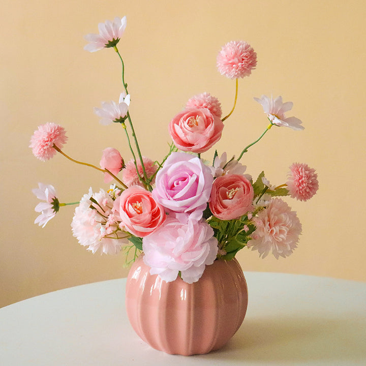 Decorative Floral Bouquet with Ceramic Accents