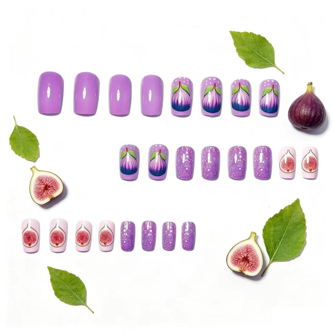 Artificial nails with elegant fig motifs Stornfield