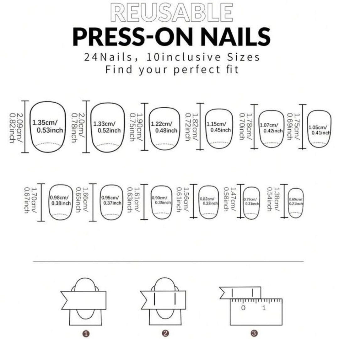 Artificial nail set with elegant leaf design Stornfield