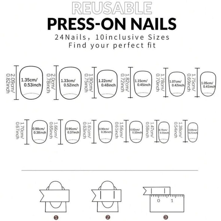Artificial nail set with elegant leaf design Stornfield