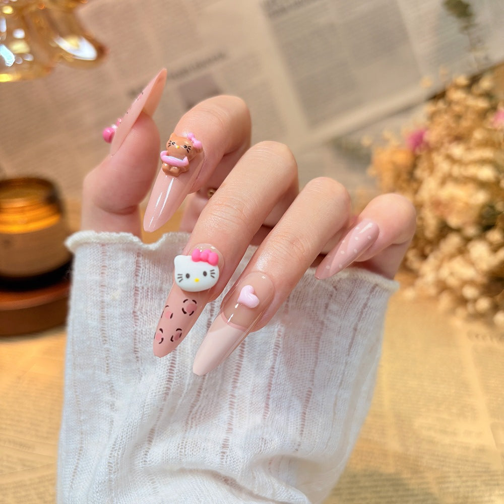 Artistic Floral Stiletto Press-On Nails Stornfield