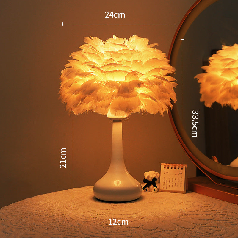 Feather-Style Illuminated Table Lamp