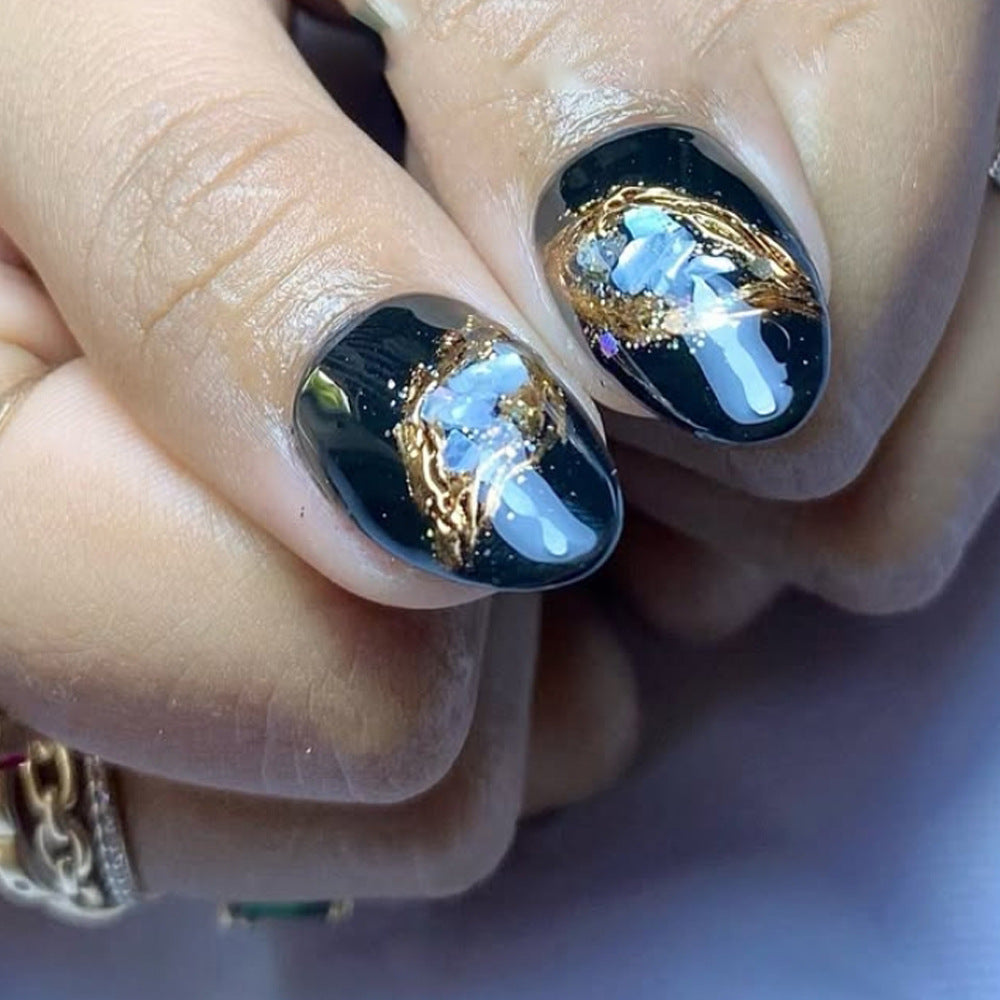 Artistic Gemstone-Inspired Press-On Nails Stornfield