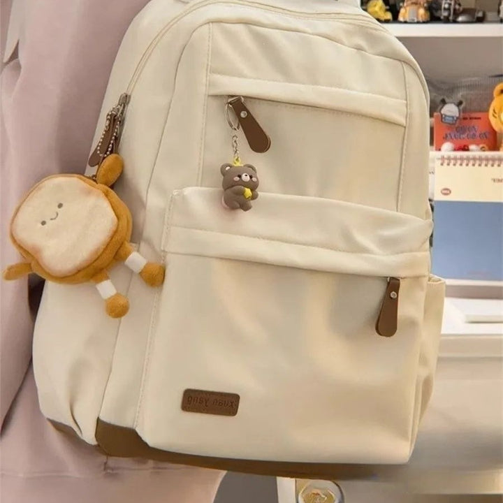 Fashionable leisure backpack with cute bear charm Stornfield