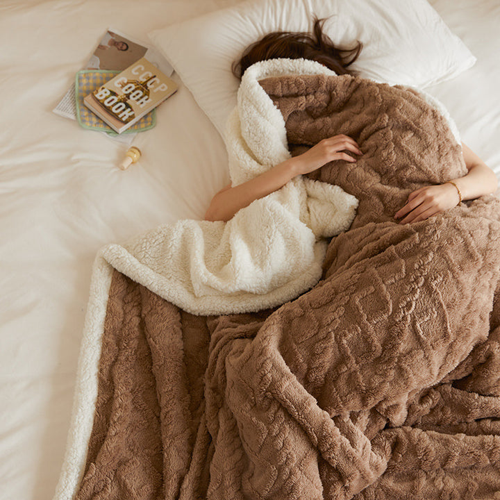 Ladies cozy reversible blanket with luxurious Sherpa lining Stornfield