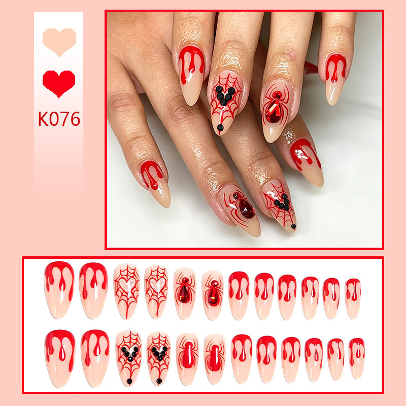 Artificial nail set with Halloween motif and intricate decorations Stornfield
