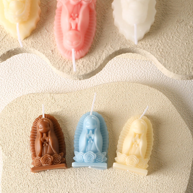Hand-Poured Mini Sculptural Devotional Figurine Soy Candle Set