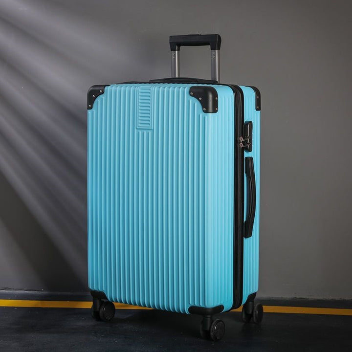Hard shell suitcase with 360-degree wheel system and integrated safety feature Stornfield