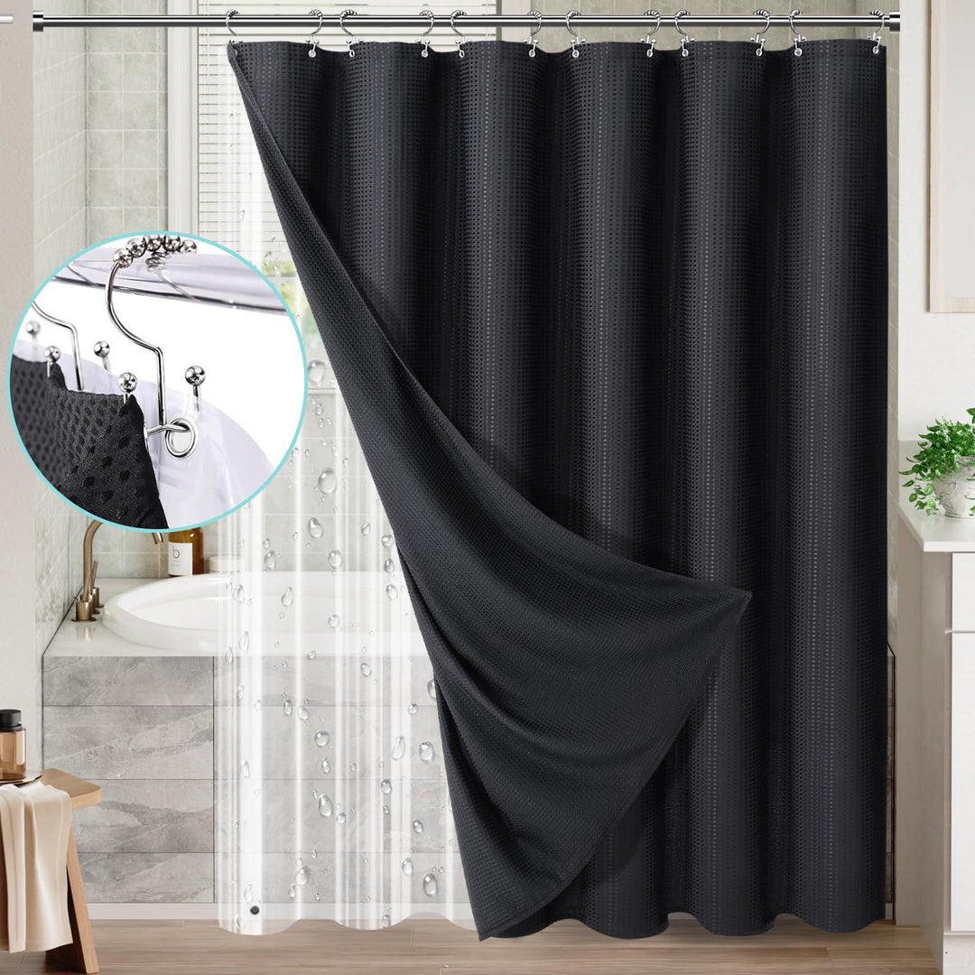 Textured Waterproof Shower Curtain Stornfield