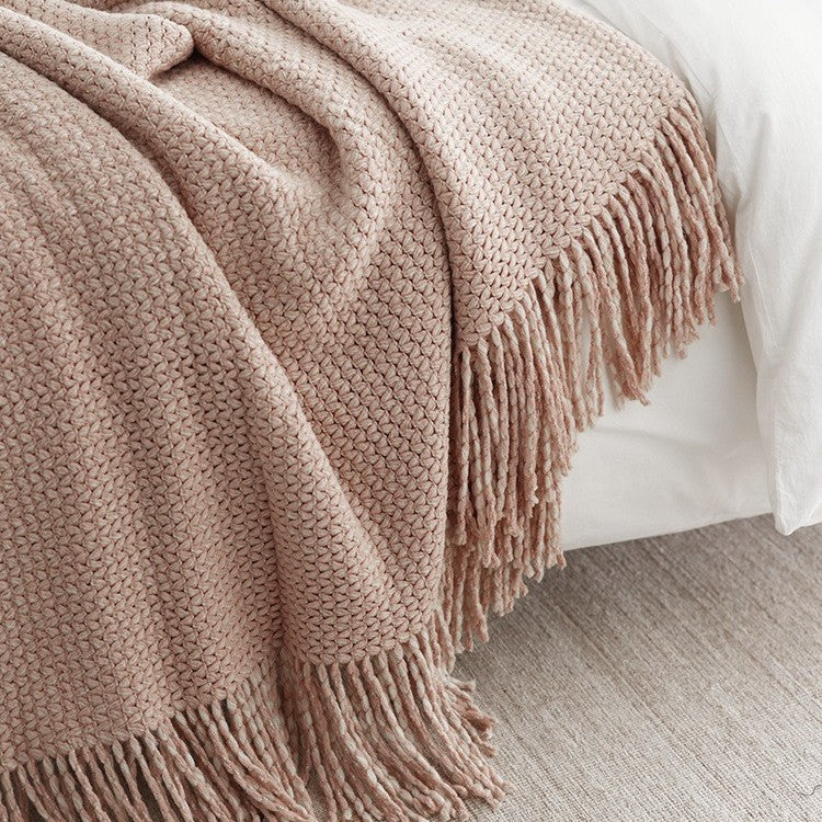 Handwoven Textured Throw Blanket