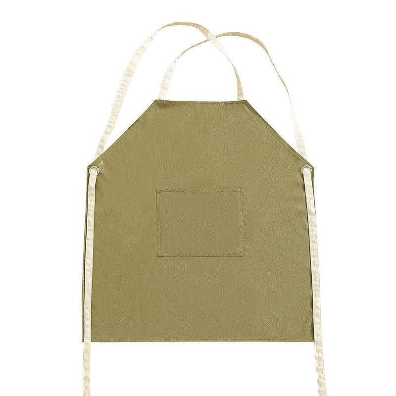 Adjustable cotton cooking apron with cross straps and large front pocket Stornfield