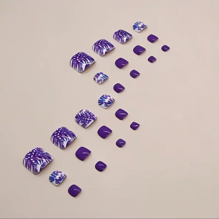 Nail art set with vibrant tropical motifs and glossy finish Stornfield
