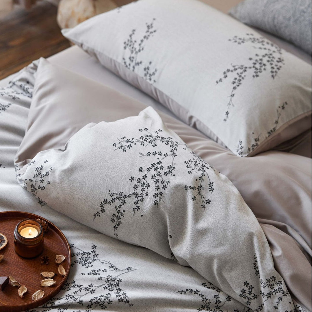 Floral Linen-Blend Duvet Cover Set with Pillow Shams