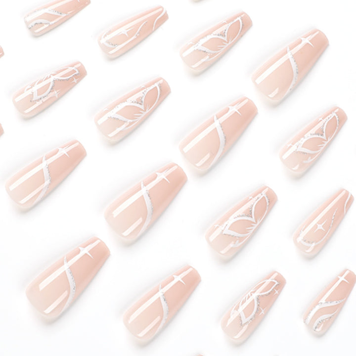 Elegant Nail Extensions with Floral Design Stornfield
