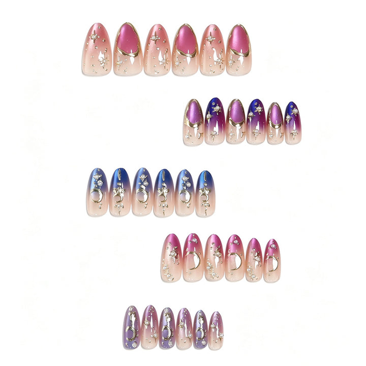 Nail art set with glamorous star and moon designs Stornfield