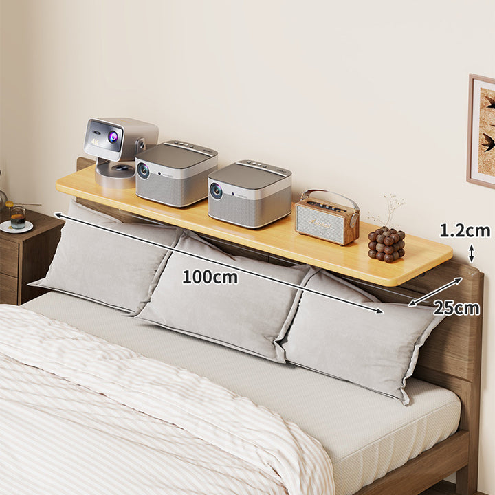 Slim Wall-Mounted Floating Bedside Shelf with Concealed Brackets