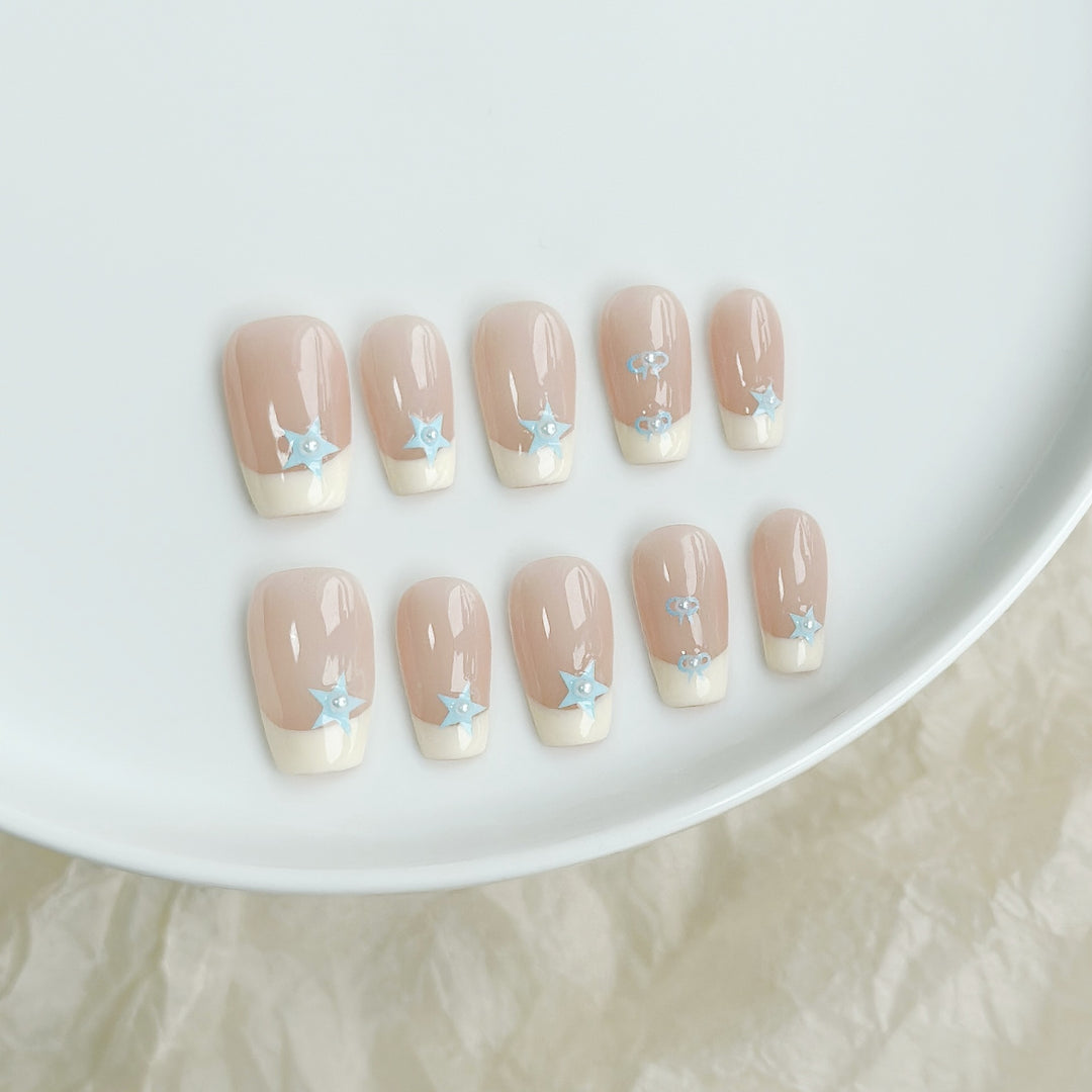 Nail Art Set with Star and Gem Accents