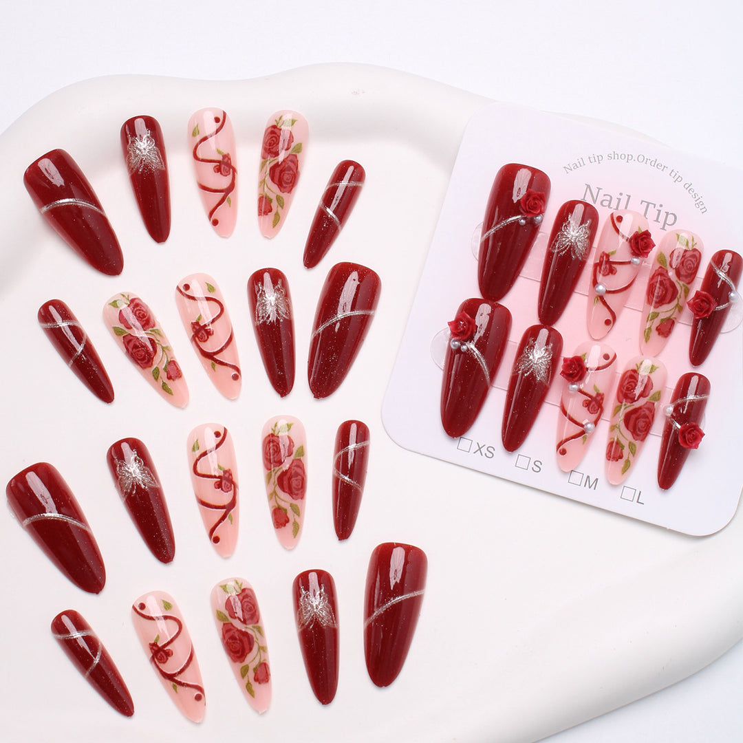 Romantic Floral Press-On Nail Set Stornfield