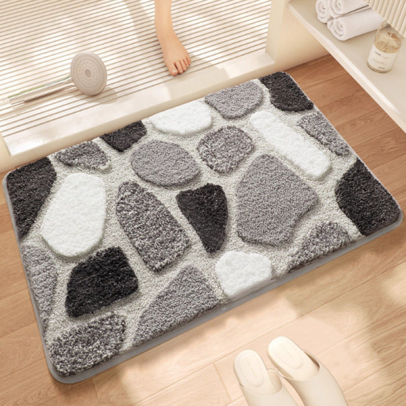 Plush Stone Texture Bath Mat