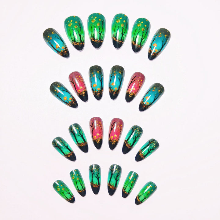 Creative Art Nails with Fascinating Forest and Mushroom Designs Stornfield