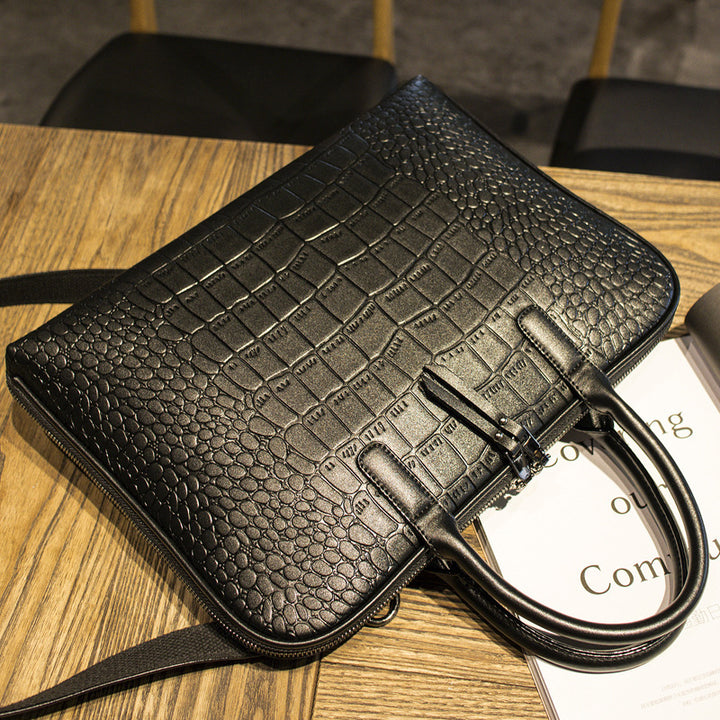 Elegant Laptop Bag in Luxurious Crocodile Look Stornfield
