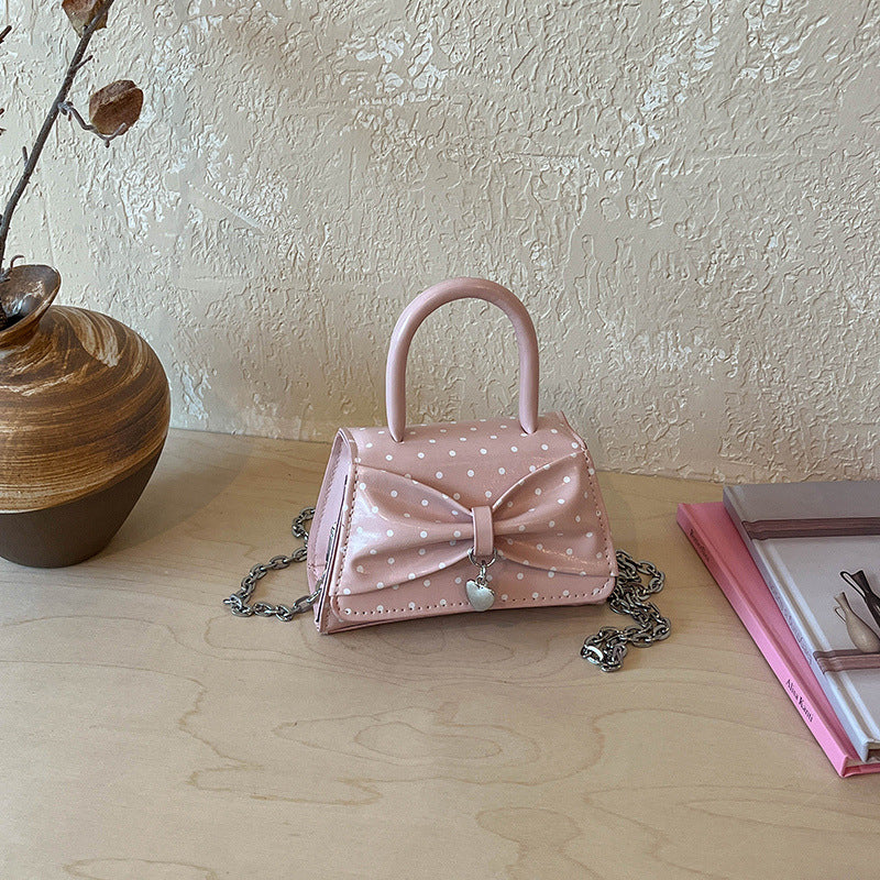 Polka Dot Bow-Detail Handbag