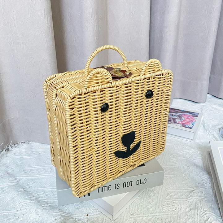 Women Handmade Basket Bag in Bear Design Stornfield