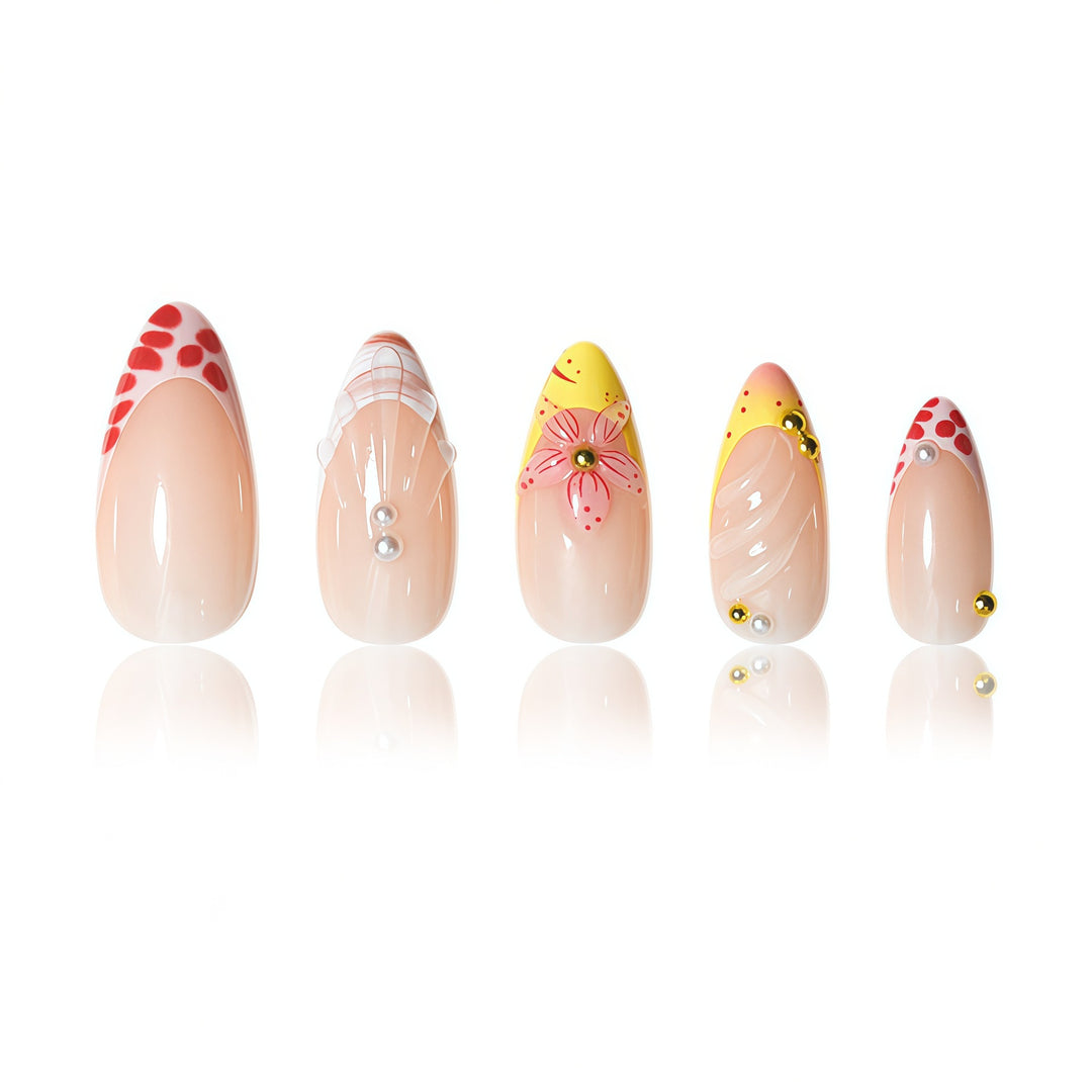 Floral-Embellished Press-On Nail Extensions Stornfield