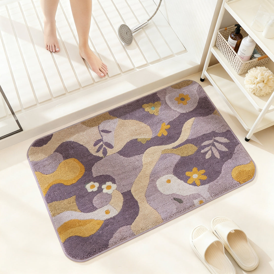 Floral Pattern Bath Rug