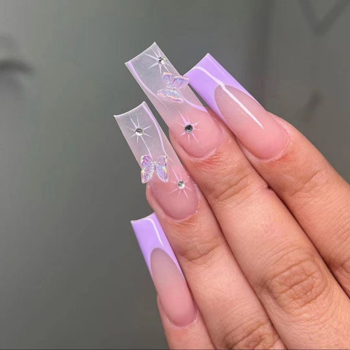 Ornate Butterfly-Inspired Acrylic Nail Extensions Stornfield