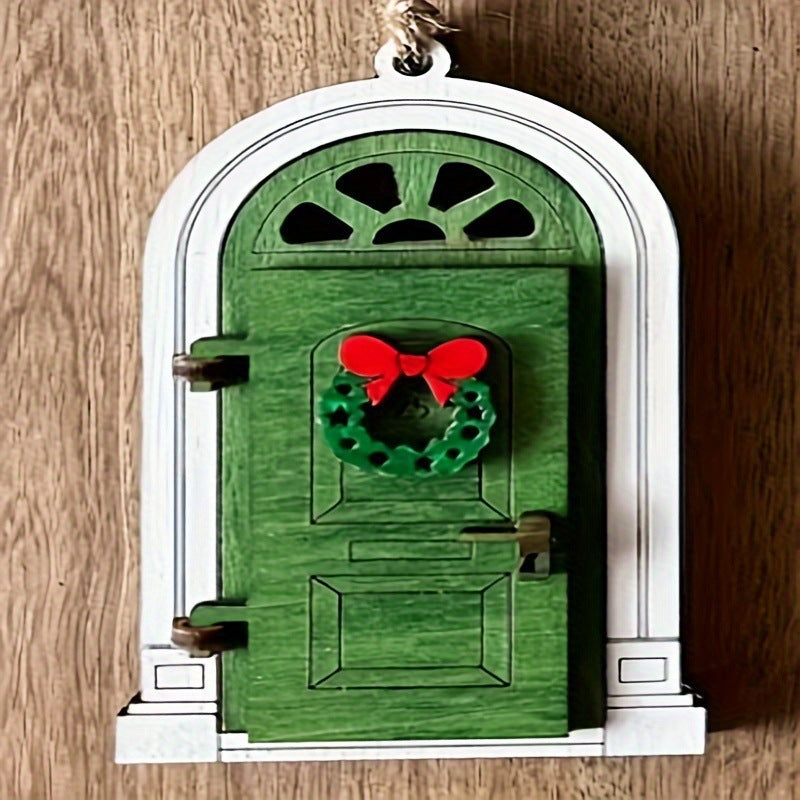 Holiday-Themed Wooden Door Decor