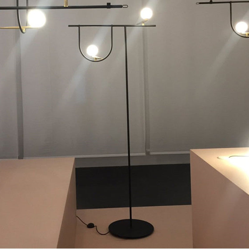 Modern Multifunctional Floor Lamp with Integrated Side Table