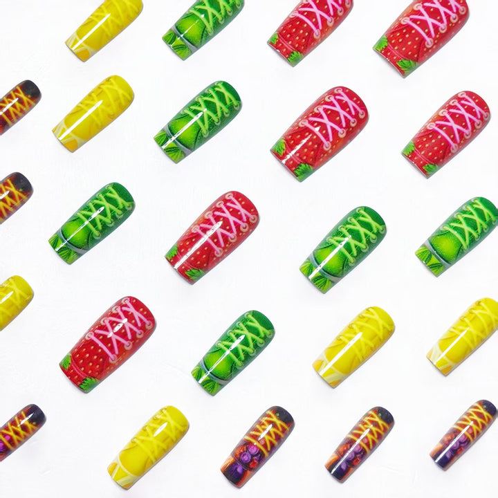 Creative art nails in colorful sneaker design Stornfield