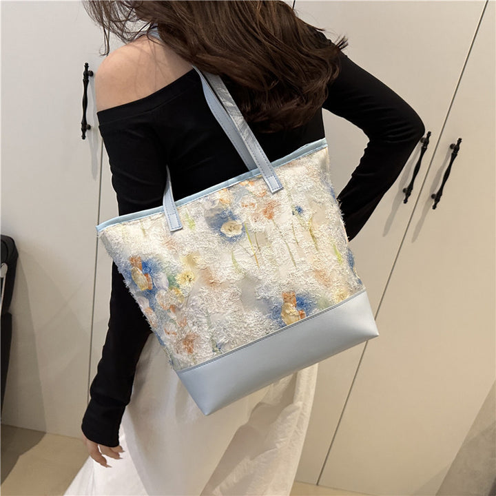 Artistic Floral Embroidered Tote Bag Stornfield