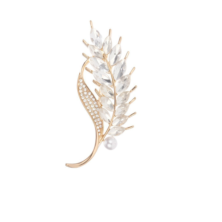 Elegant brooch with glitter stone and pearl Stornfield