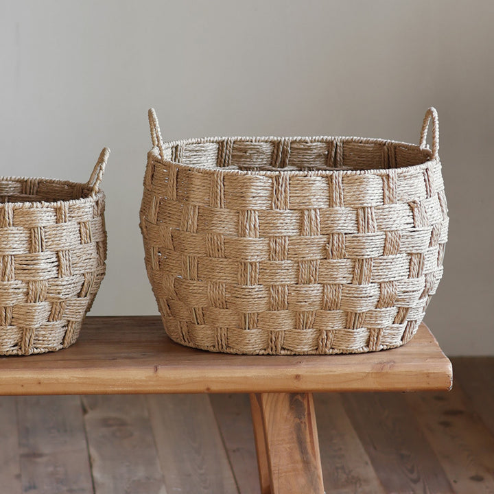 Storage baskets made of woven natural material Stornfield