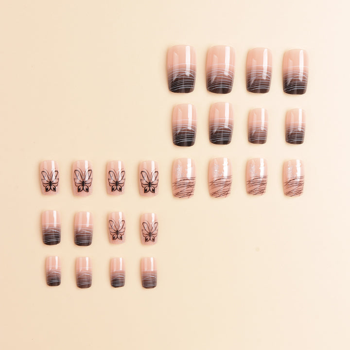 Elegant Butterfly-Themed Press-On Nail Art Stornfield