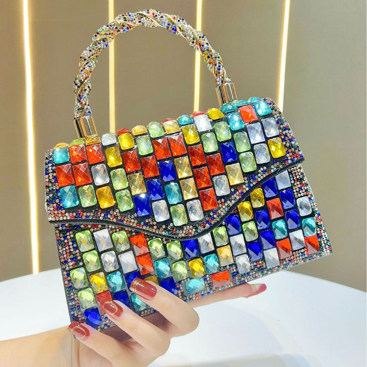 Colorful Rhinestone Evening Handbag