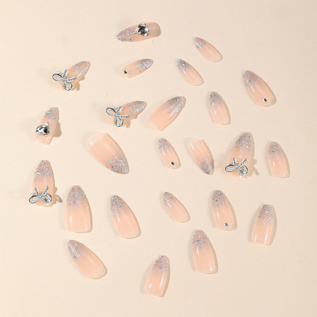 Glittering Rhinestone Accent Nail Art Extensions Stornfield