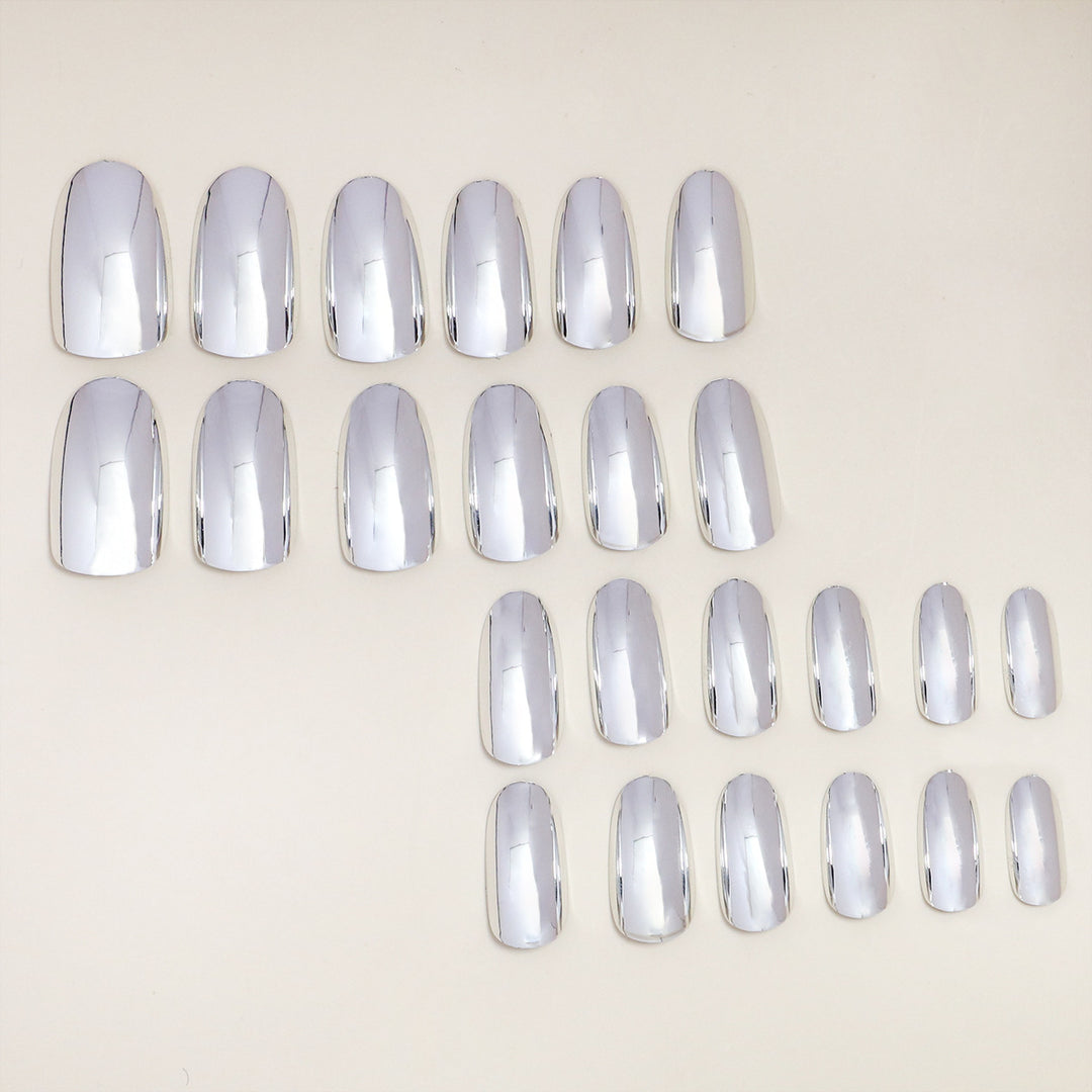 Metallic Glossy Press-On Nail Set Stornfield