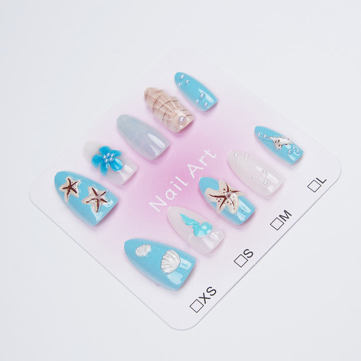Artistic nail set with maritime design Stornfield