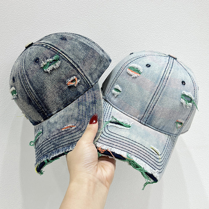 Women's Distressed Denim Baseball Cap Stornfield   1784084142