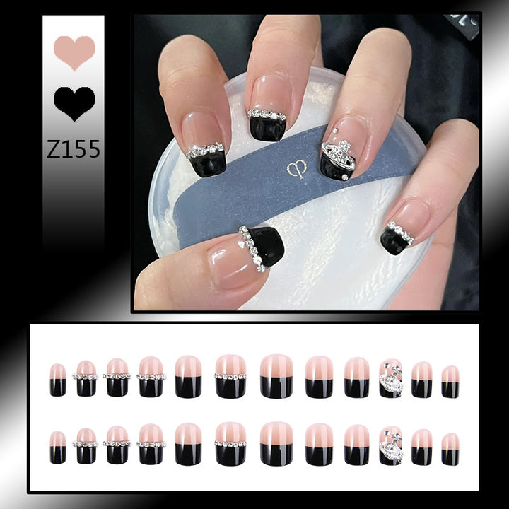 Elegant Rhinestone-Embellished Press-On Nails